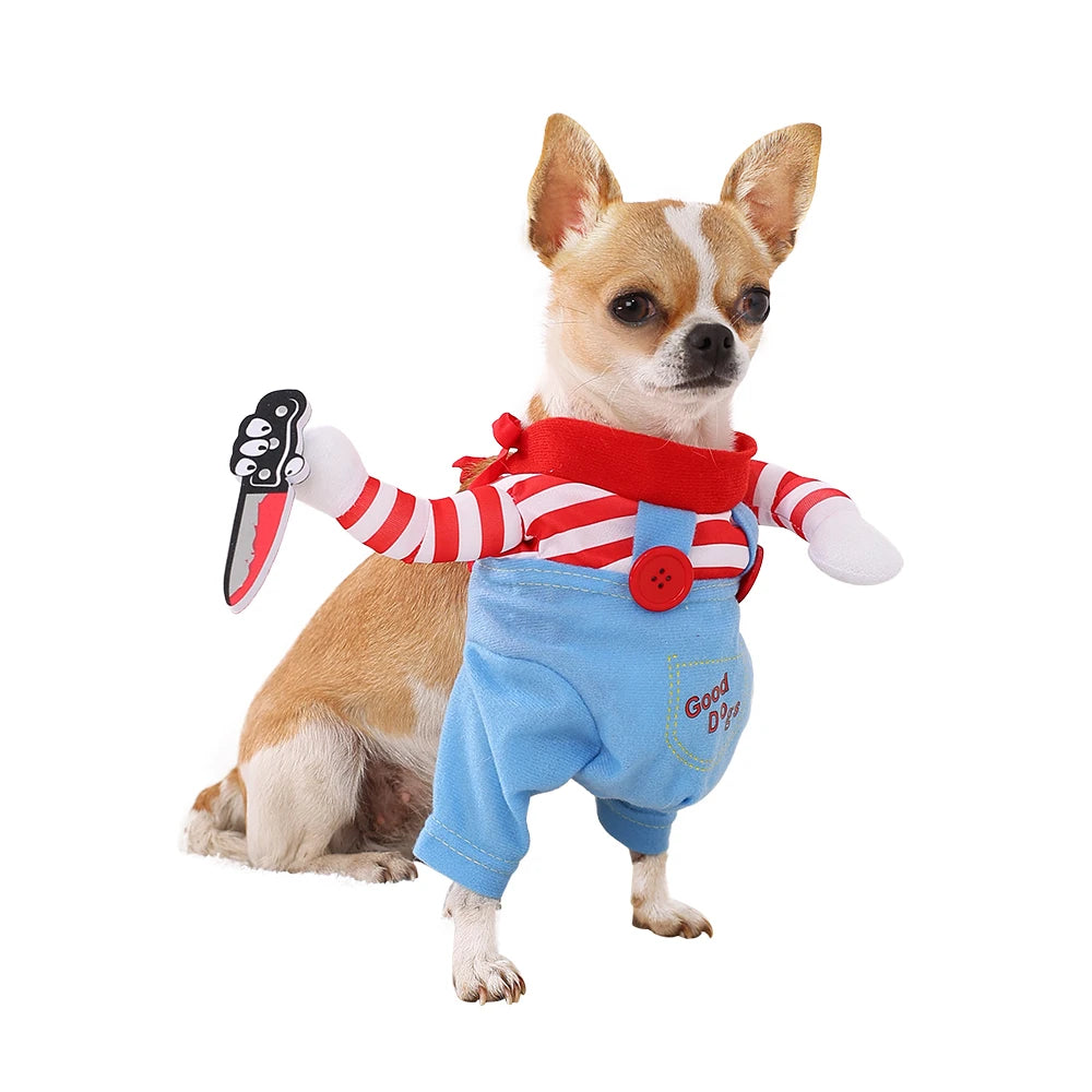 Creepy doll dog costume