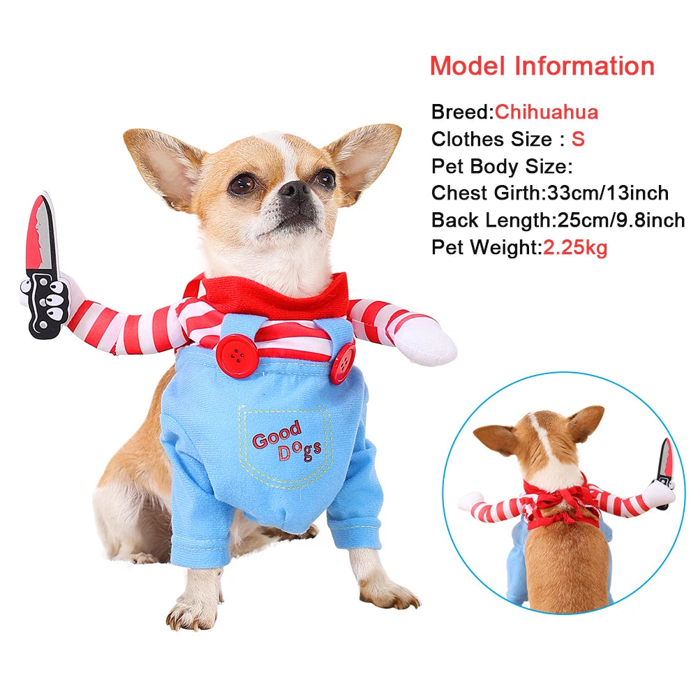 Creepy doll dog costume